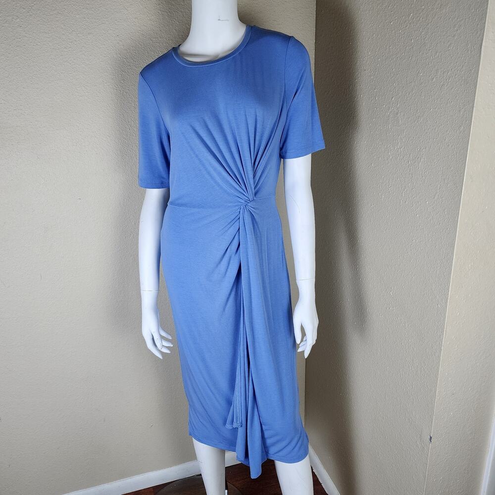 BetaBrand Knot Jersey Dress in Quiet Harbor (Blue) Size Medium - Picture 5 of 9